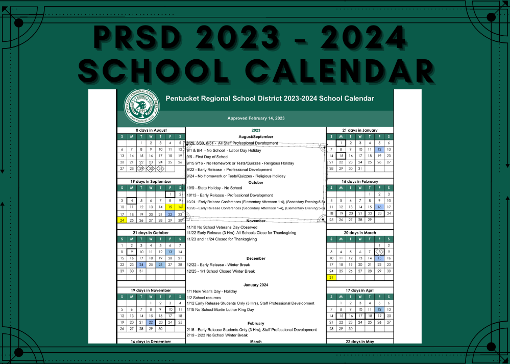  The PRSD 2023-2024 School Calendar